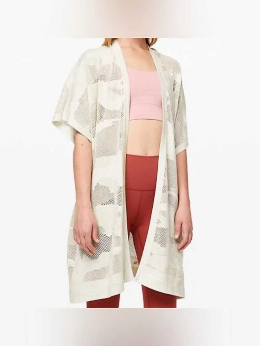 Lululemon Find Your Light Wrap Heathered Light Ivory OS Cotton Silk Blend